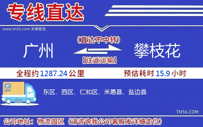 廣州到攀枝花物流公司