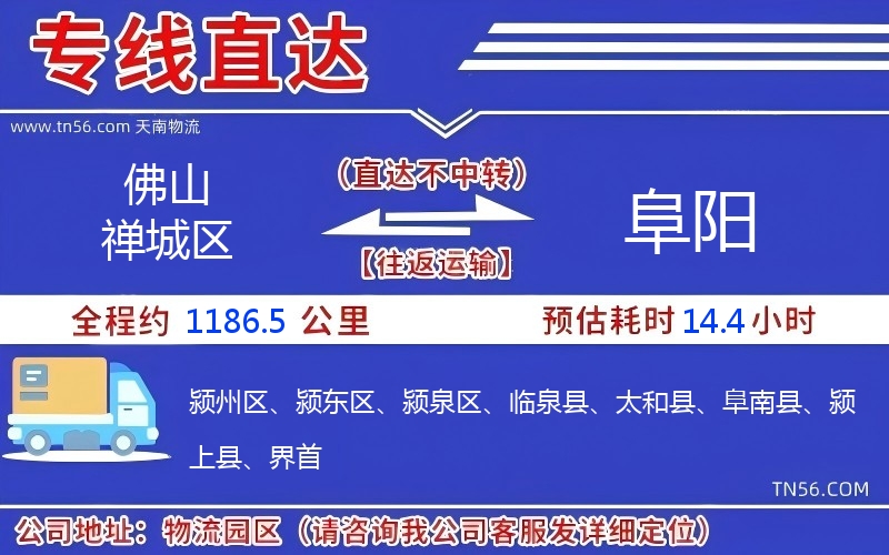 佛山禪城區到阜陽物流公司 佛山禪城區到阜陽物流公司