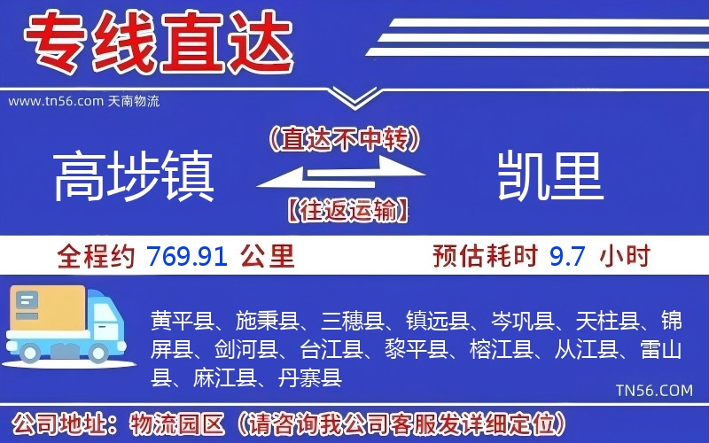 高埗鎮(zhèn)到凱里物流公司