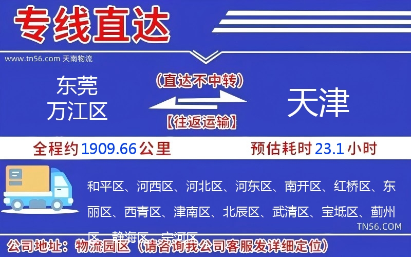 東莞萬江區到天津物流公司