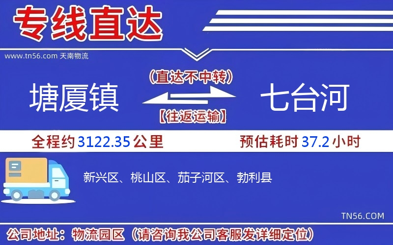 塘廈鎮(zhèn)到七臺(tái)河物流公司