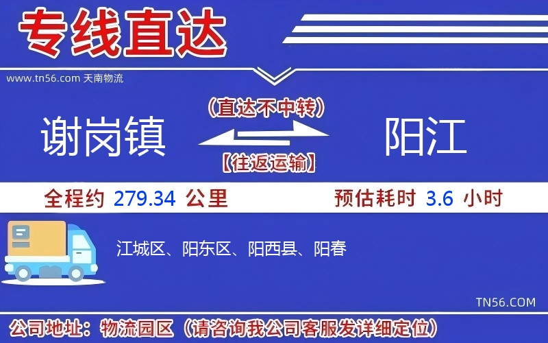 謝崗鎮到陽江物流公司