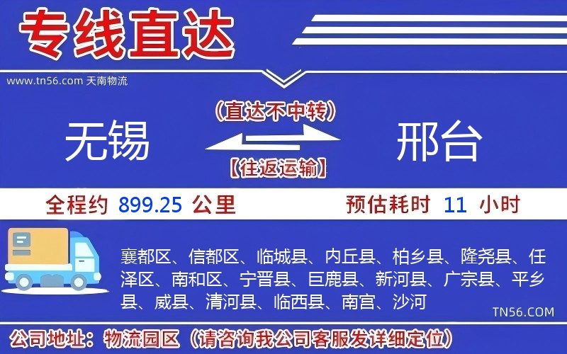 無錫到邢臺(tái)物流公司